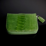 Ladies wallet Ostrich Shin in Lime green