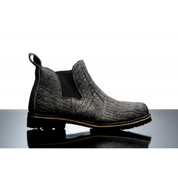 Chelsea Boot in Safari Grey with black sole