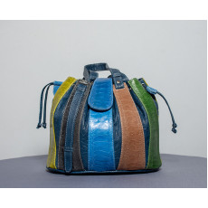 Ostrich multi color Shine Handbag