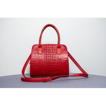 Scarlet Crocodile Horn Handbag
