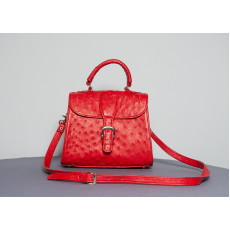 Red Ostrich Handbag