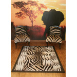 Slipper Chairs in Zebra with Zebra parch work rug